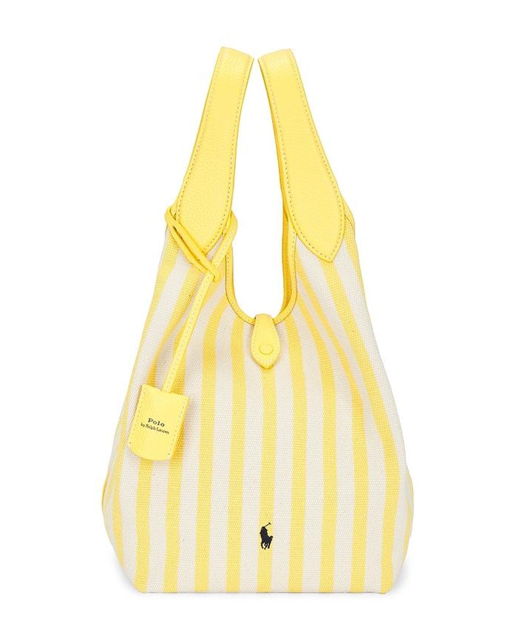 Polo Ralph Lauren Yellow Stripe Polo Canvas Medium Tote
