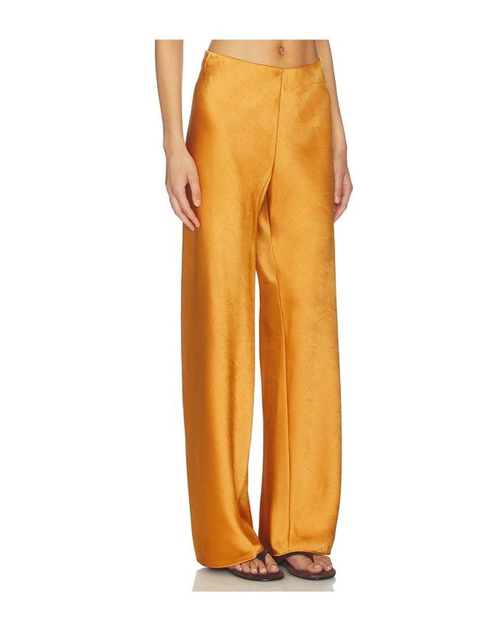 Vince Orange High Waist Satin Bias Pant
