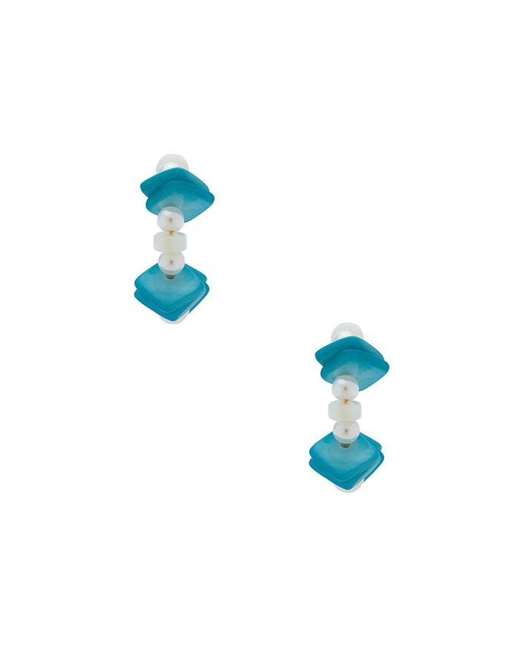 Lele Sadoughi Blue Beach Club Hoop Earrings