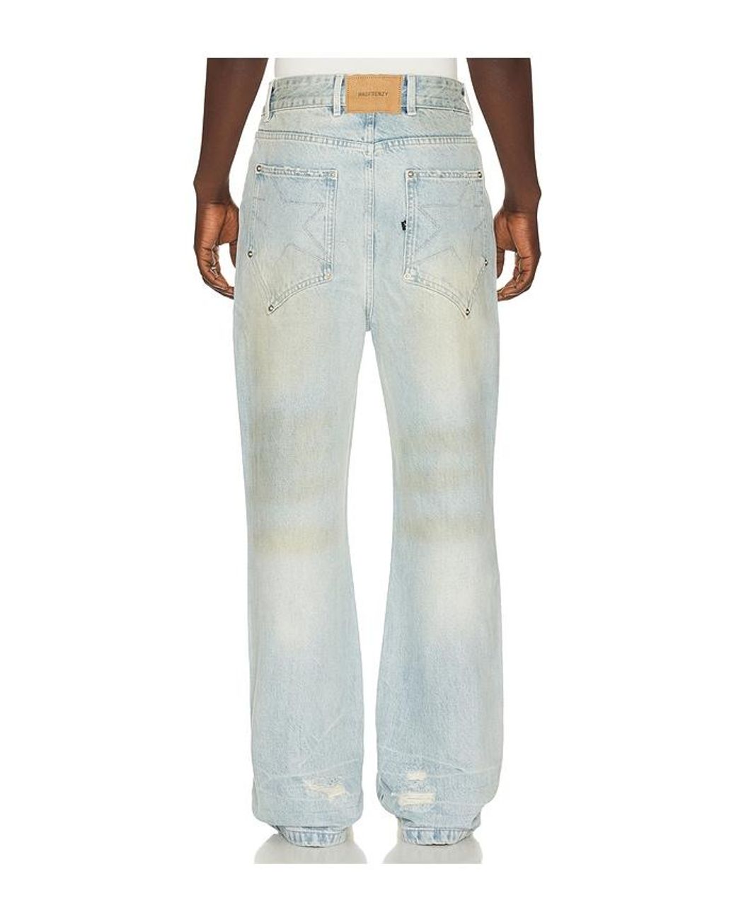 MADFRENZY Blue Bootcut Jeans for men