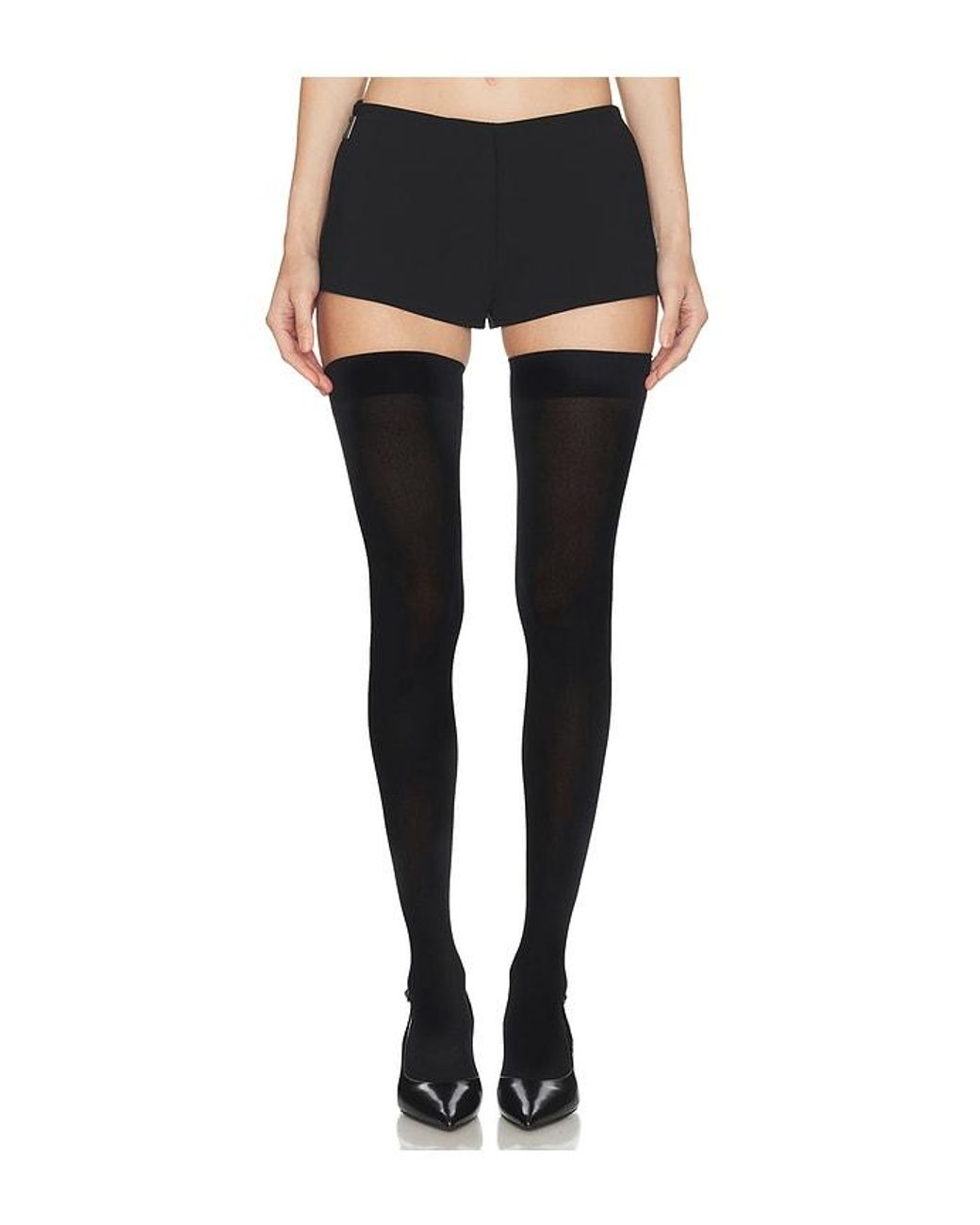 HAELO Black Brace Waist Tailored Shorts