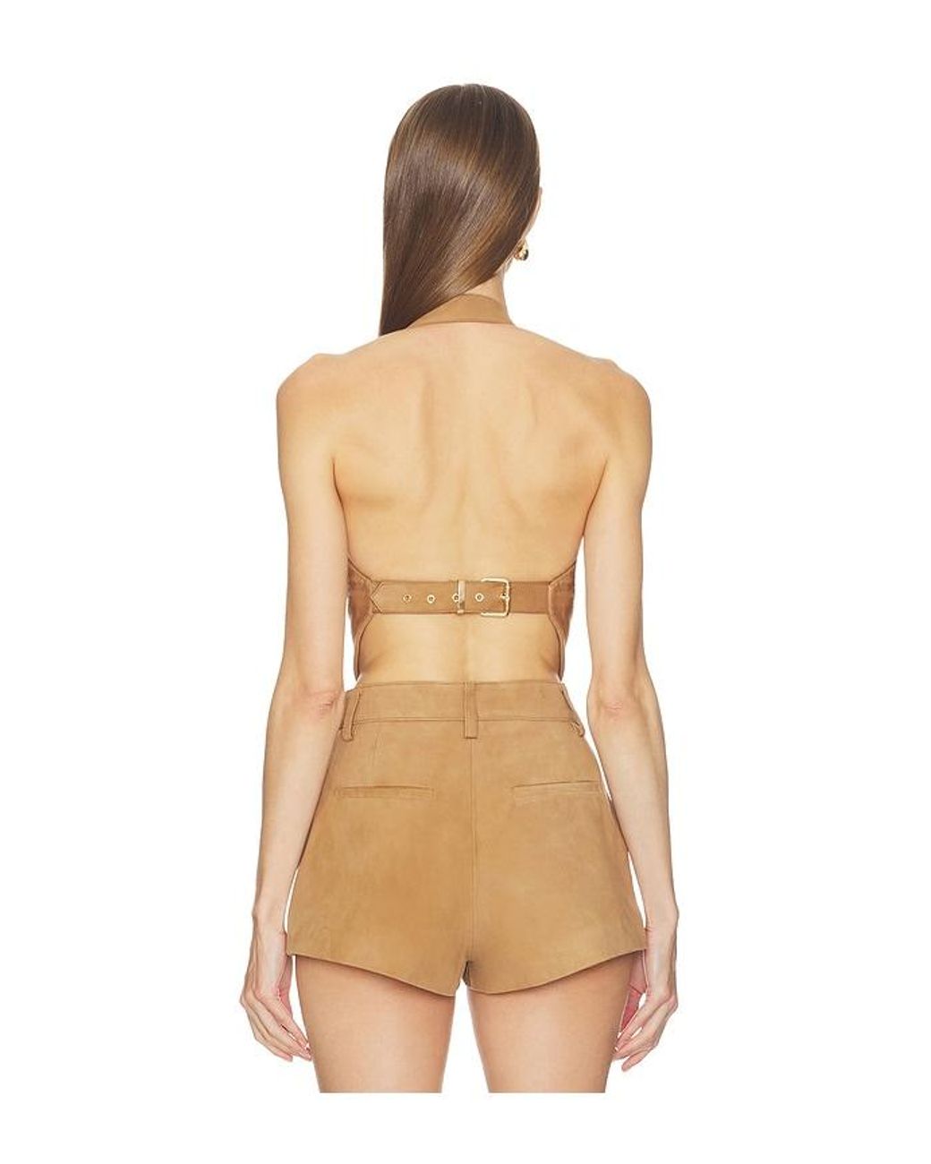 retroféte Natural Windsor Suede Top