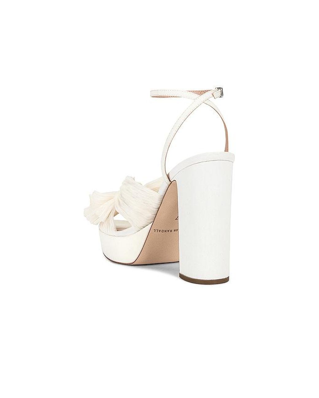 Loeffler Randall White Natalia Pleated Knot Platform