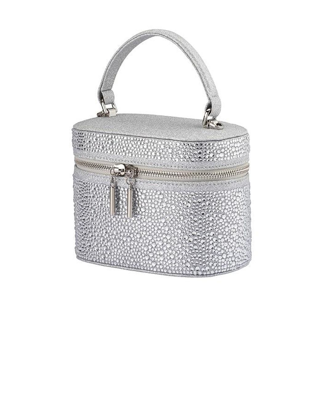 Olga Berg Metallic Beckie Zip Top Crystal Bag