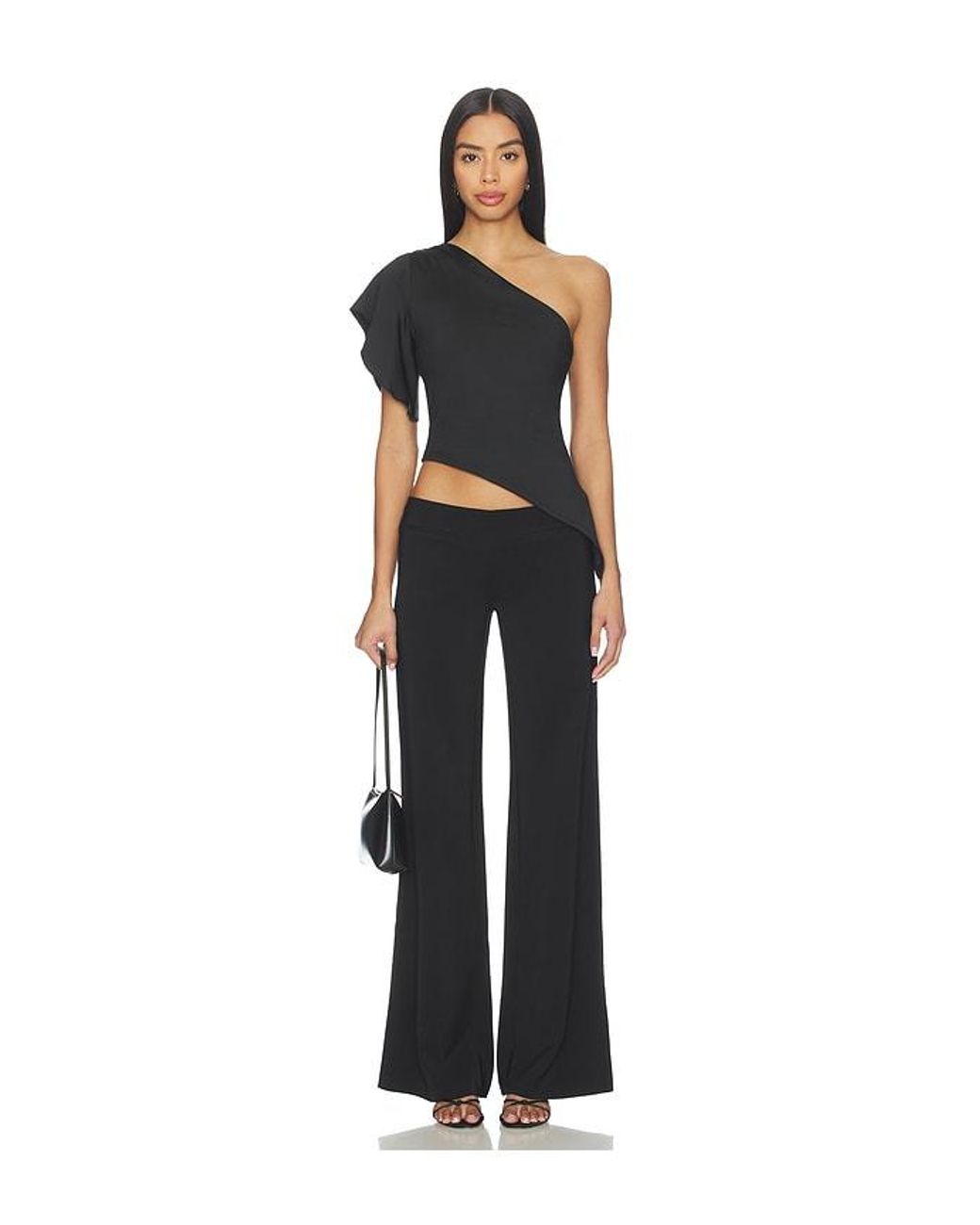 superdown Black Marlene Asymmetrical Top