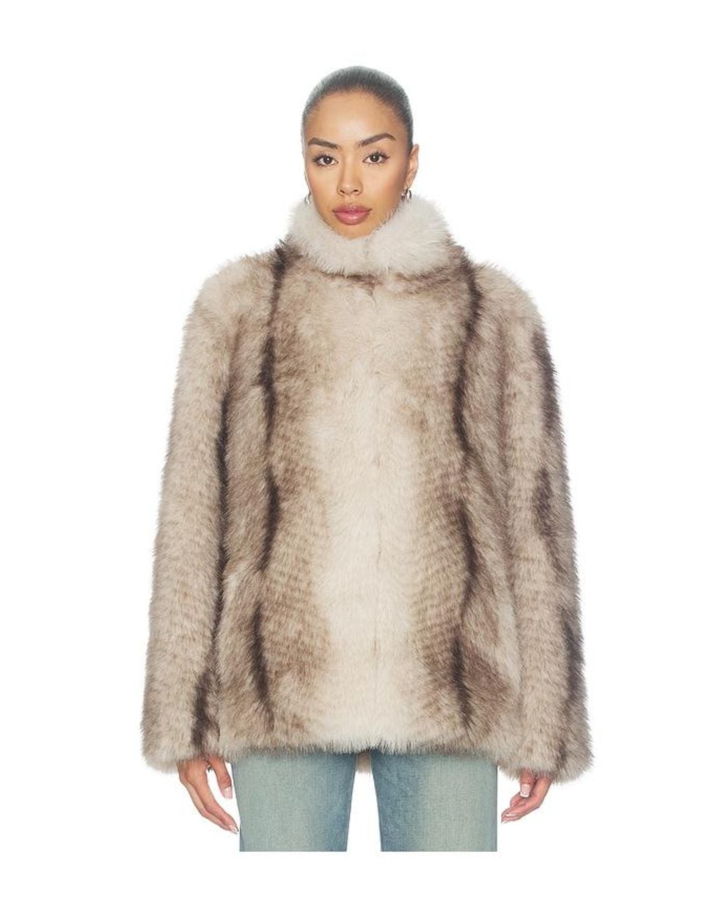 Generation Love Blue Genesis Faux Fur Jacket