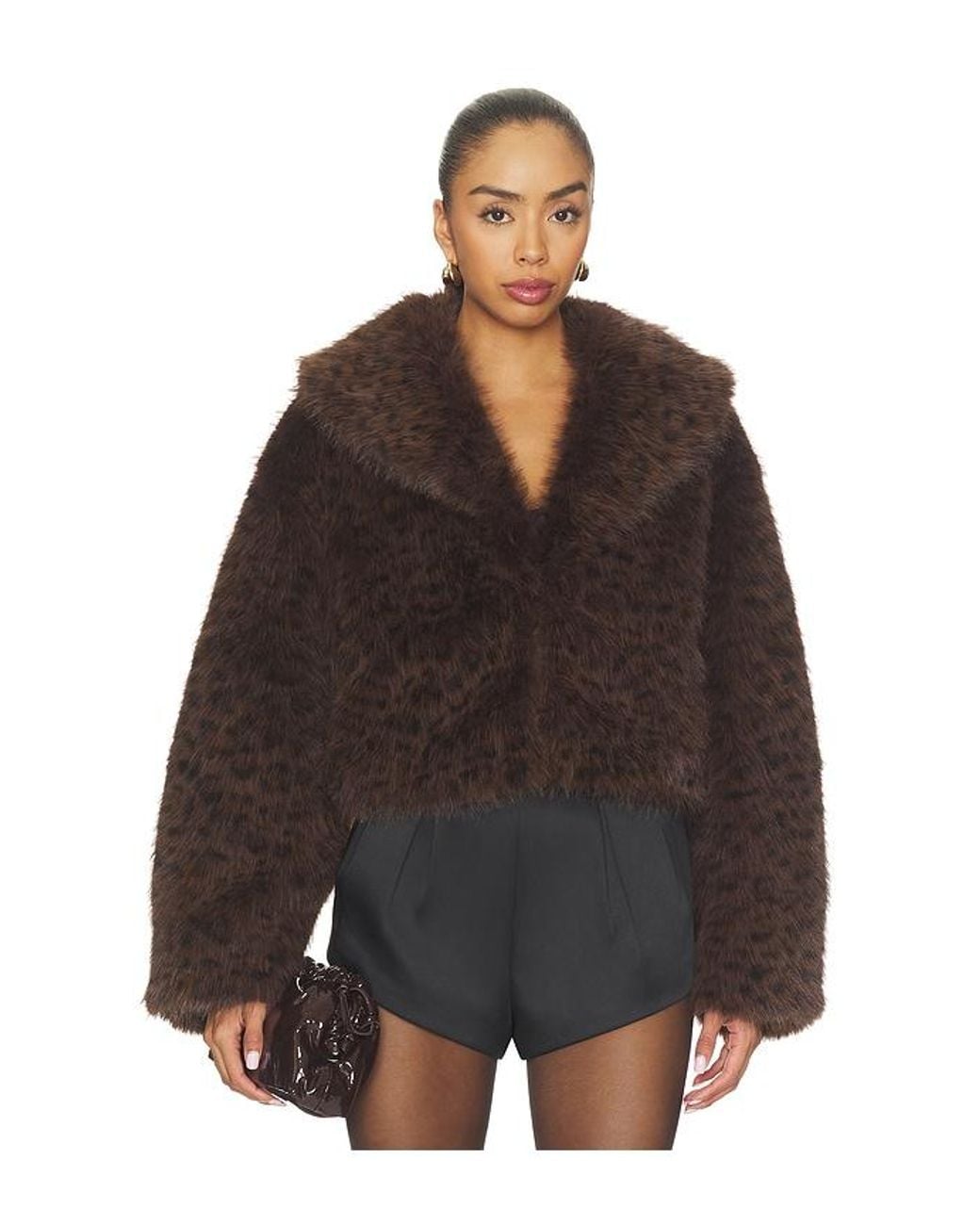 MAJORELLE Black Astrid Faux Fur Jacket