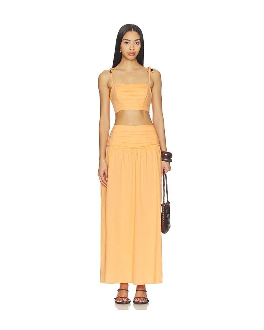 Peixoto Orange Rowan Maxi Skirt