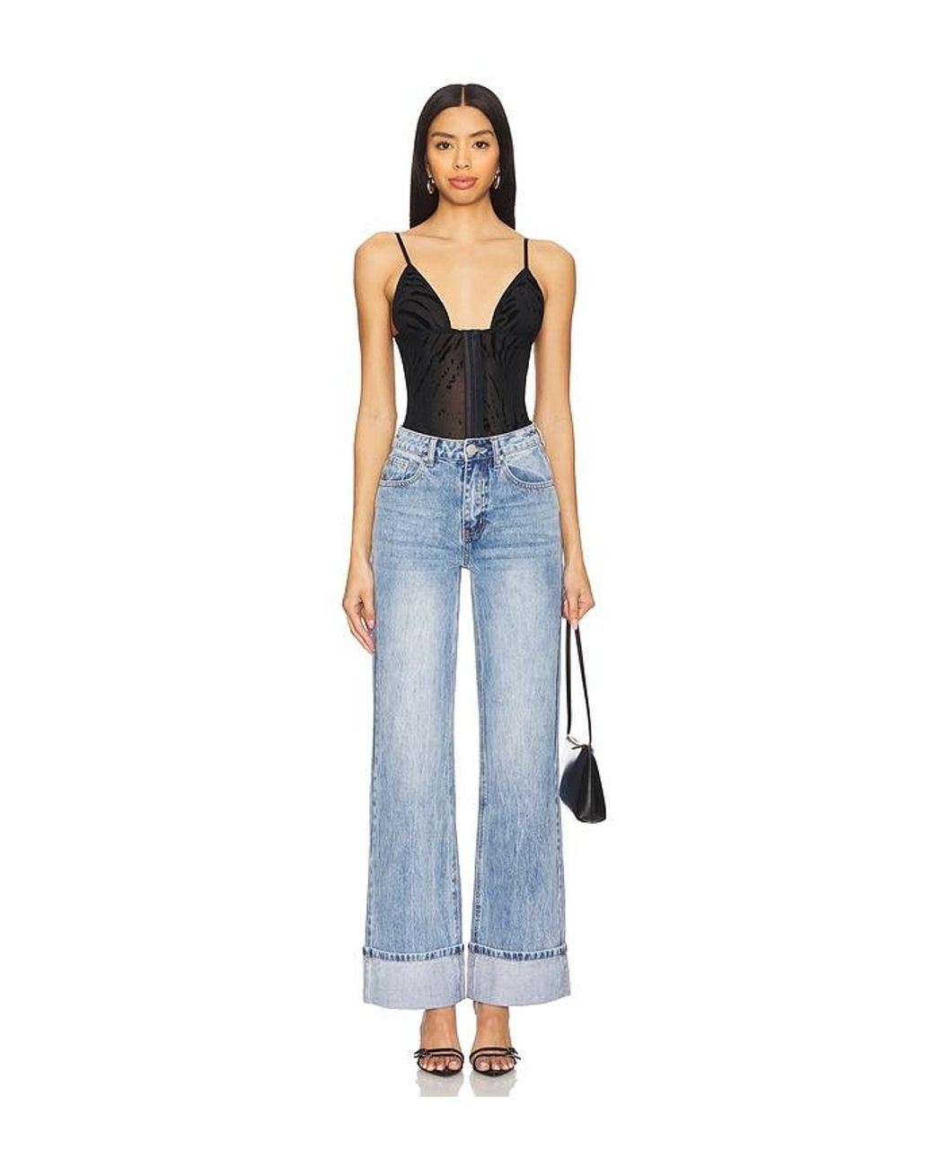 superdown Blue Lulu Cuffed Jeans