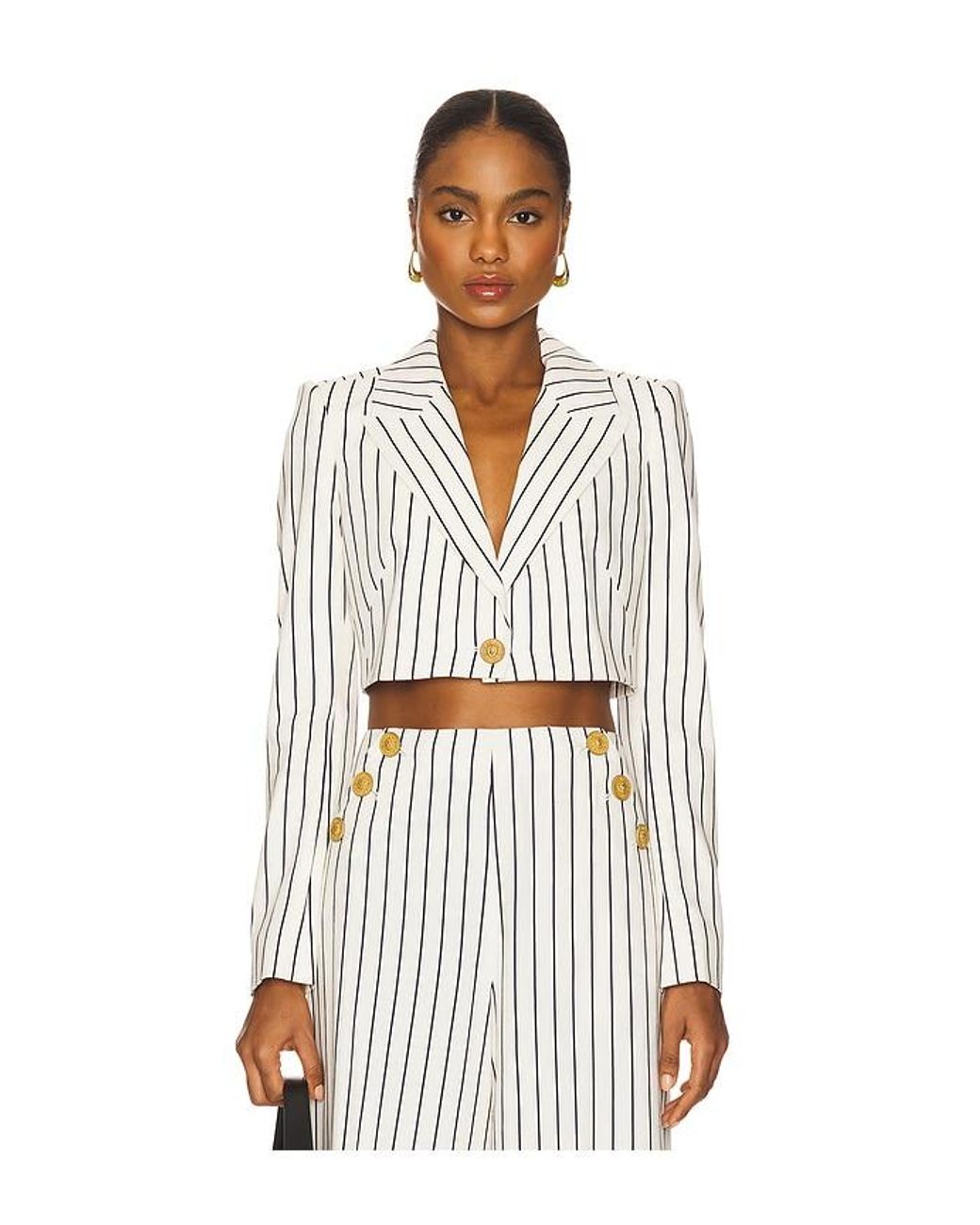 L'Agence White Izzie Cropped Blazer