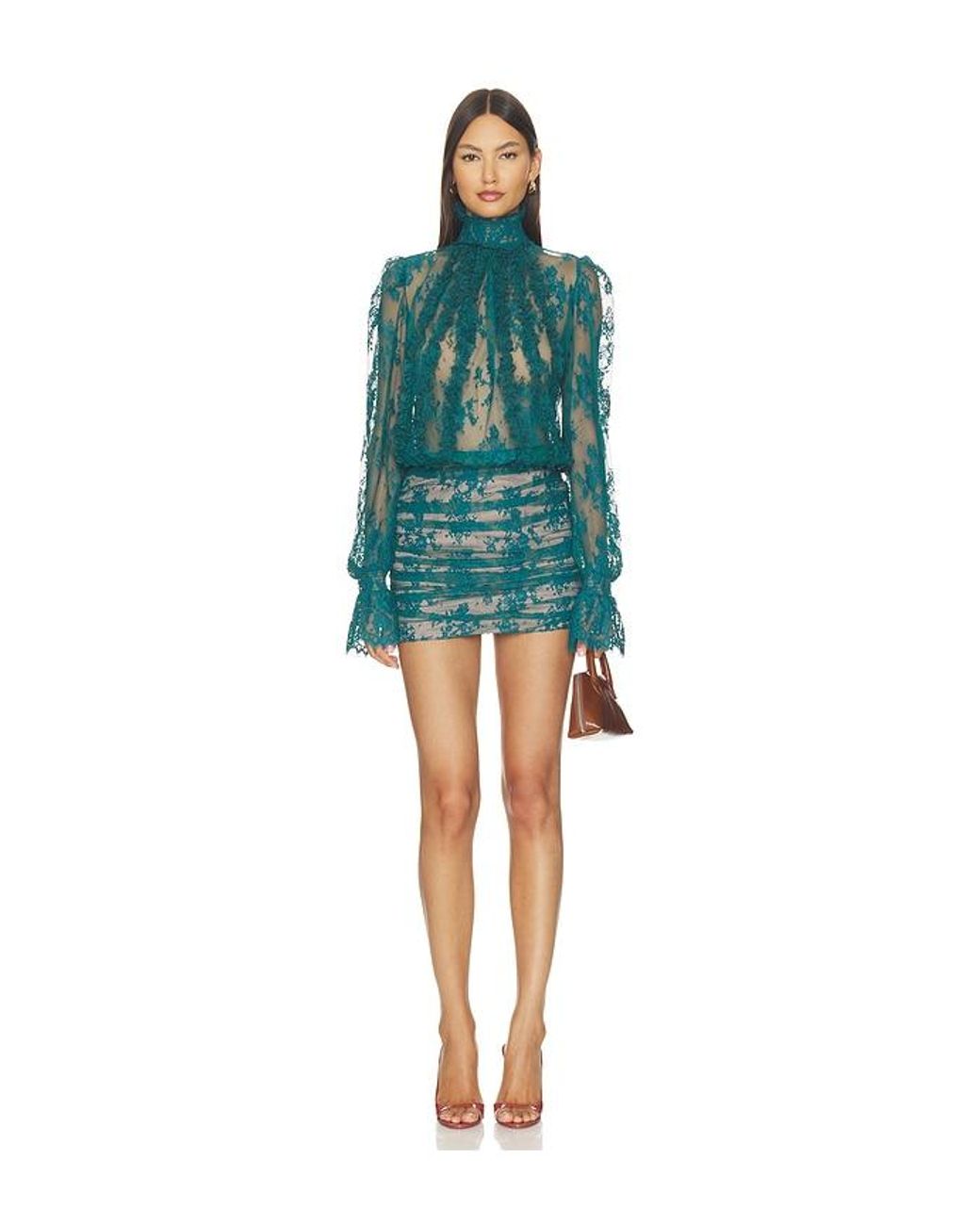 retroféte Blue Ysolde Lace Dress