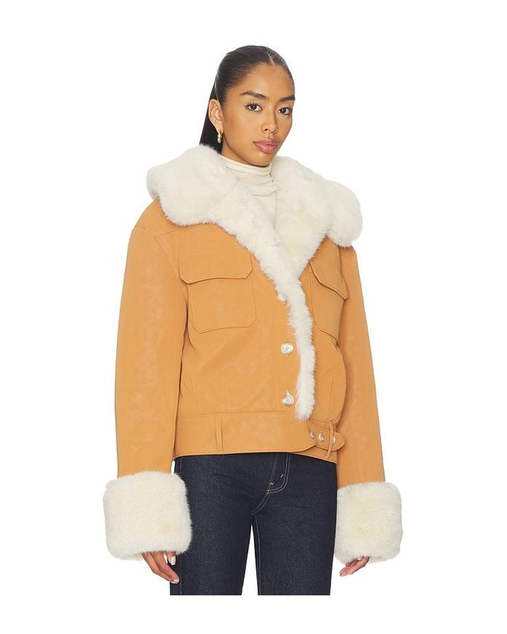 Lovers + Friends Blue James Faux Leather Jacket