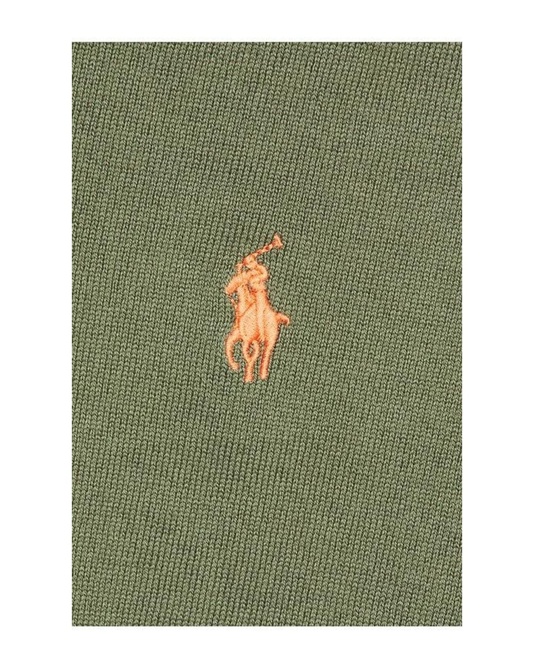 Polo Ralph Lauren Green Cotton Long Sleeve Crew Neck Pullover Sweater