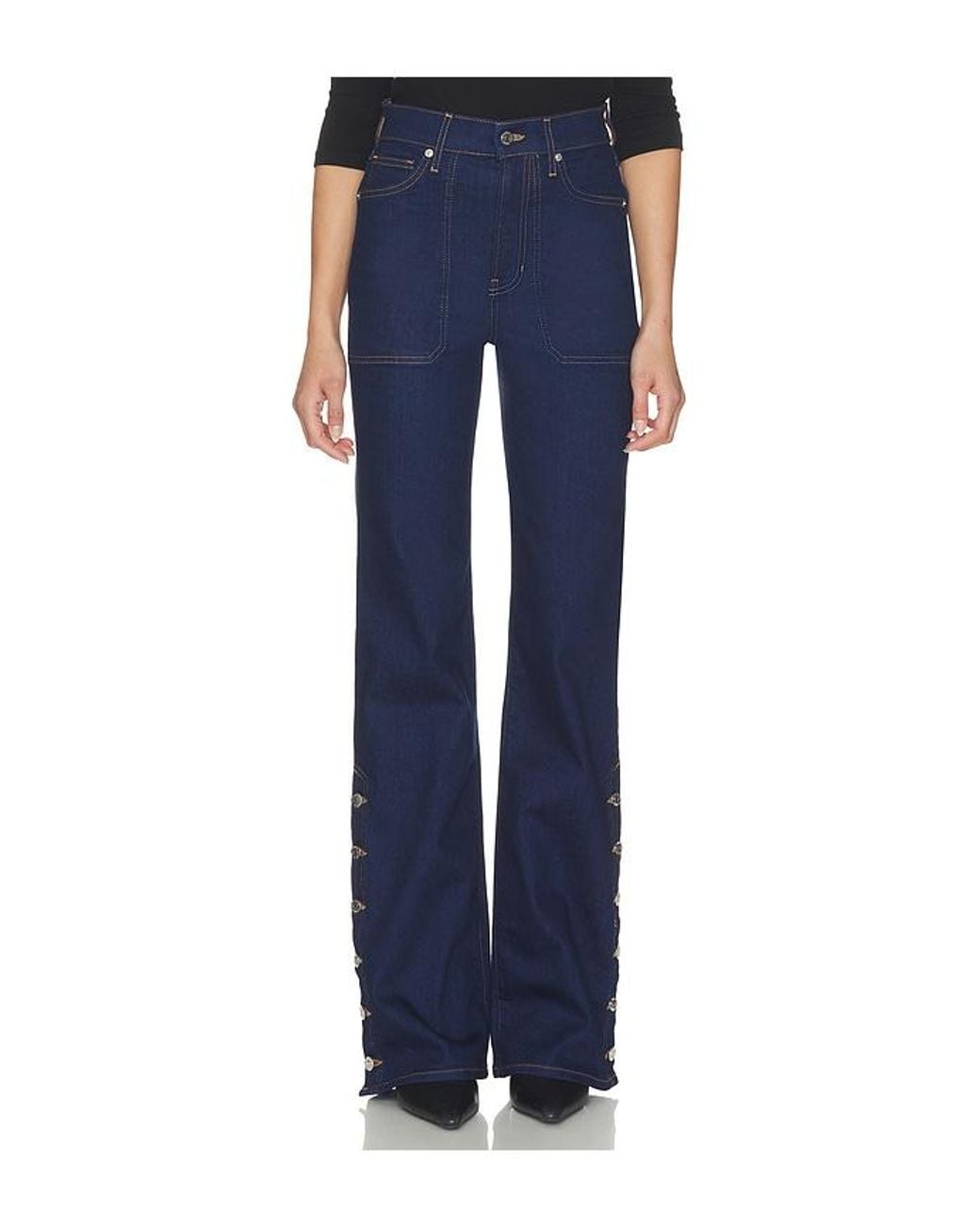 Veronica Beard Blue Crosbie High Rise Wide Leg Jeans