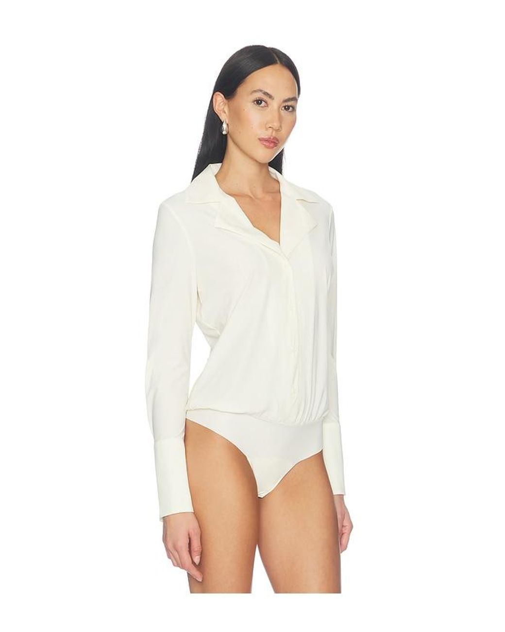 Commando White Classic Blousey Button Down Bodysuit