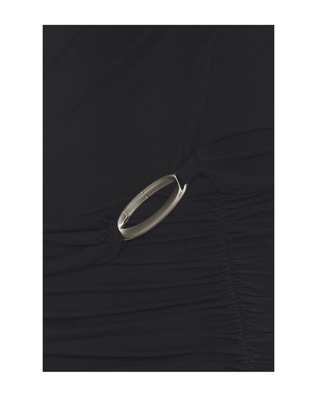 HAELO Black Asymmetric Cowl Mini Dress