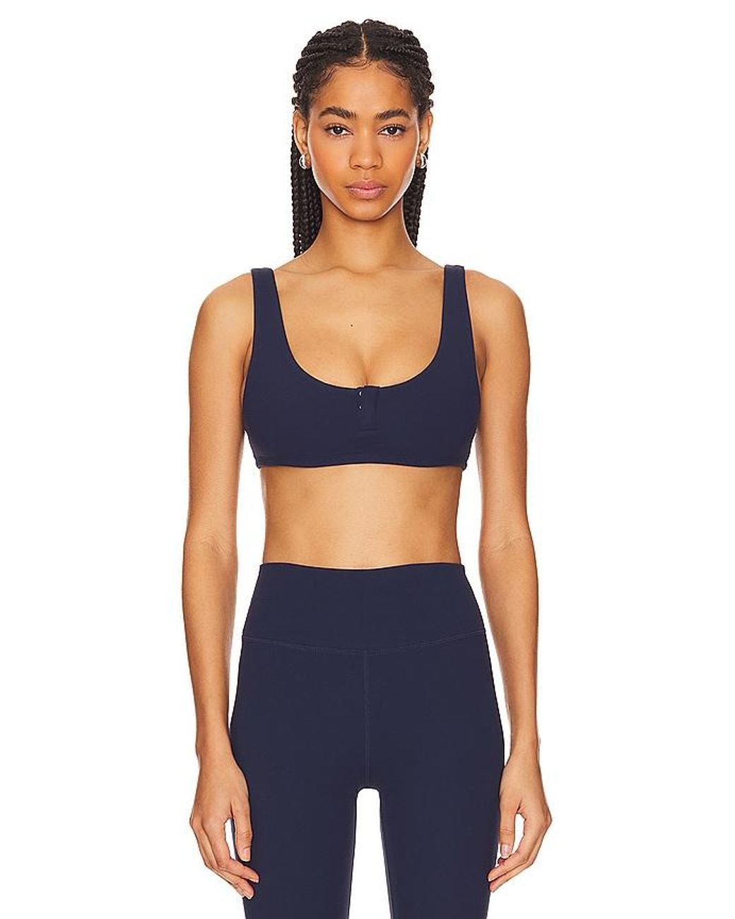 WeWoreWhat Snap Front Sports Bra in Blue