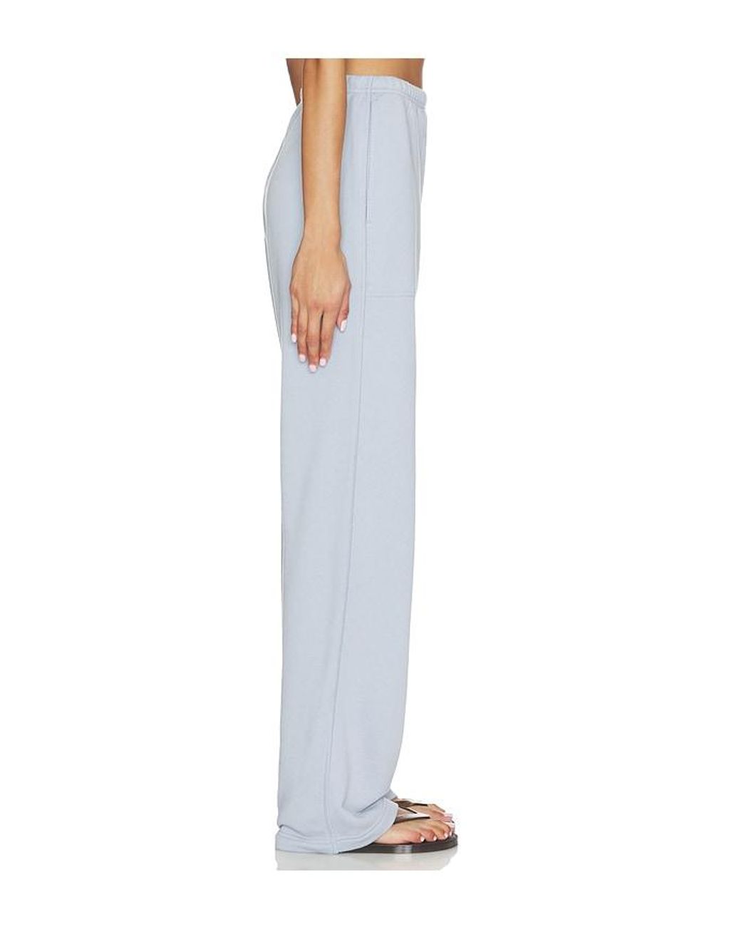 Lunya White Silksweats Lightweight Reversible Straight Leg Pant