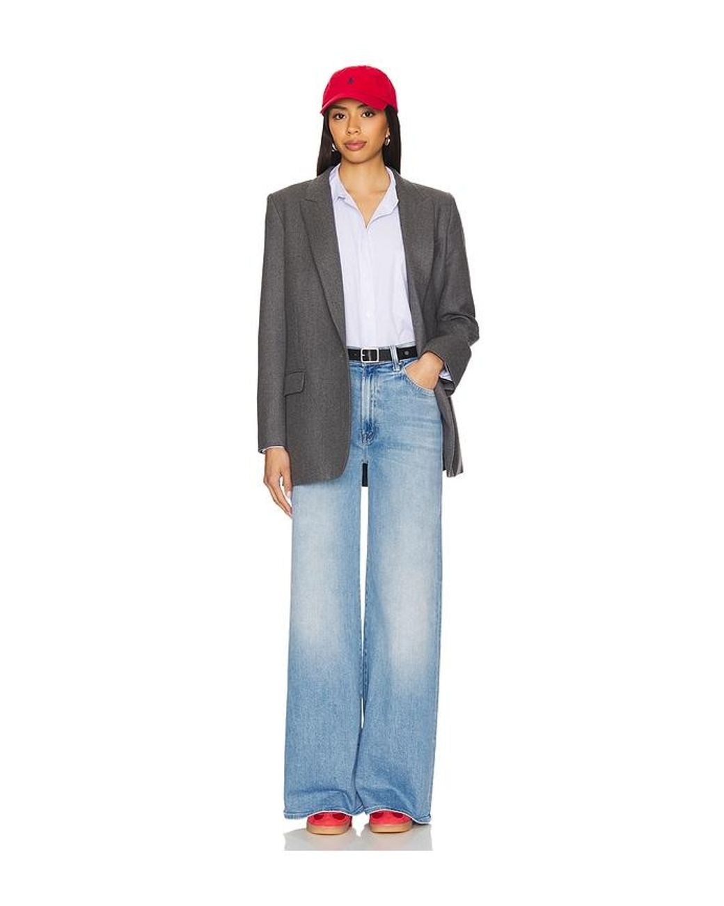 Mother Blue The Ditcher Roller Zip Sneak Jeans