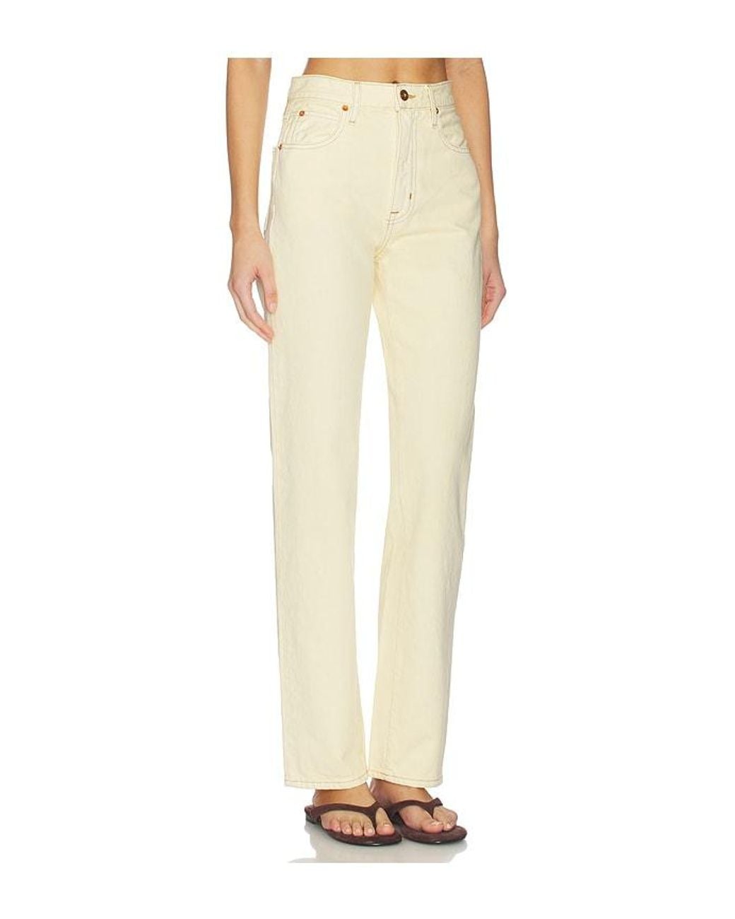 SLVRLAKE Denim White London High Rise Straight Leg Jeans