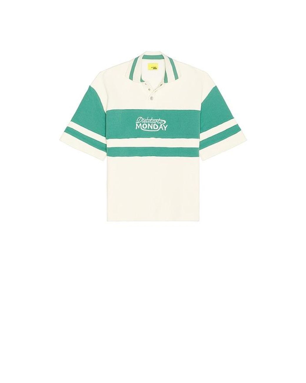 DIET STARTS MONDAY Green Fleece Panel Polo for men