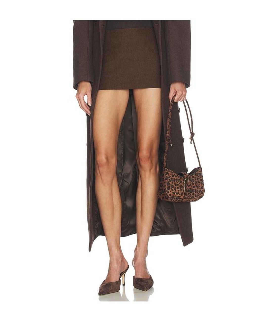 Helsa Black Italian Wool Blend Extra Mini Skirt