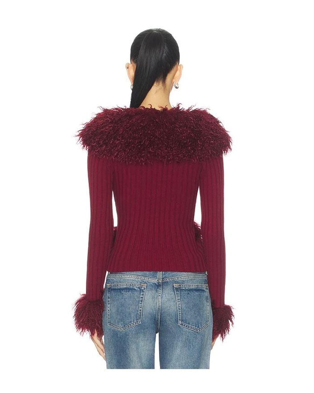 I.AM.GIA Red Cressida Faux Fur Jacket