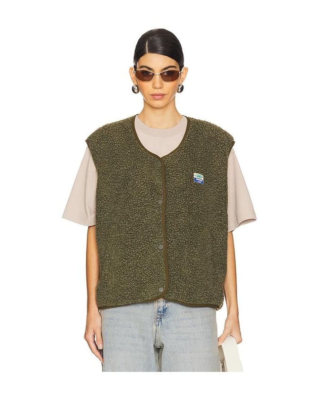American Vintage Green Hok Town Sherpa Vest