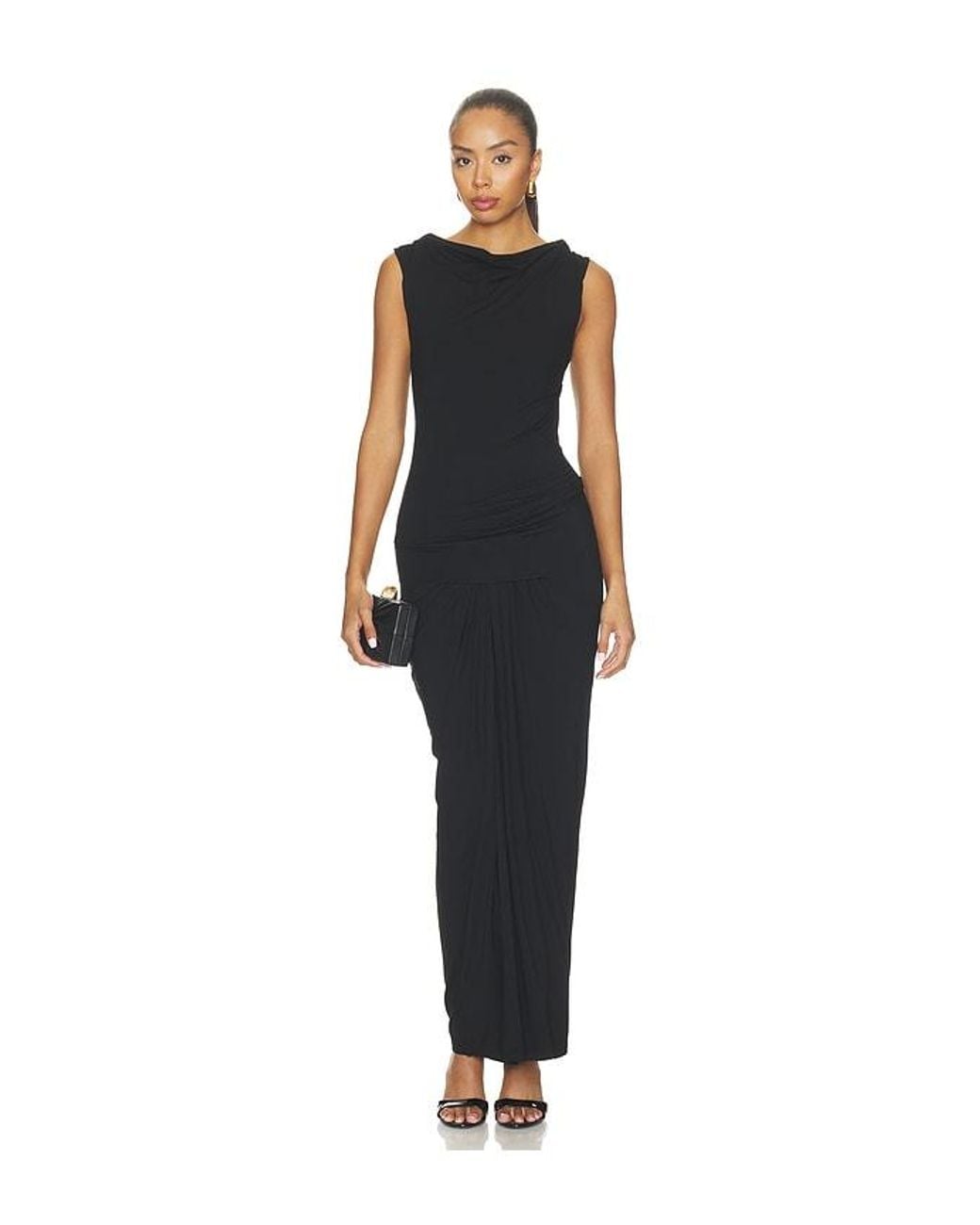 Entire studios Black Drape Maxi Dress