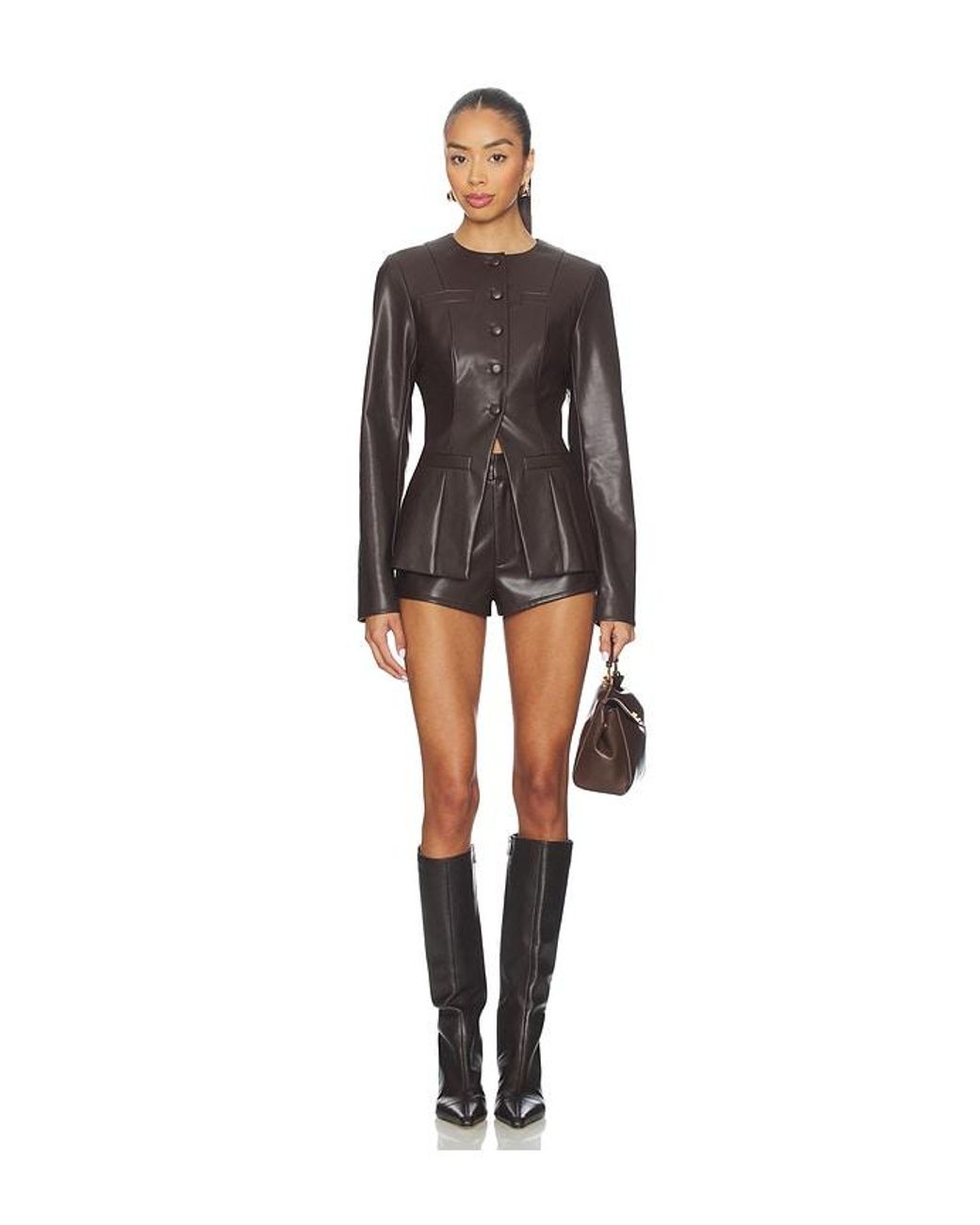 ALL THE WAYS Black Vandelia Faux Leather Short
