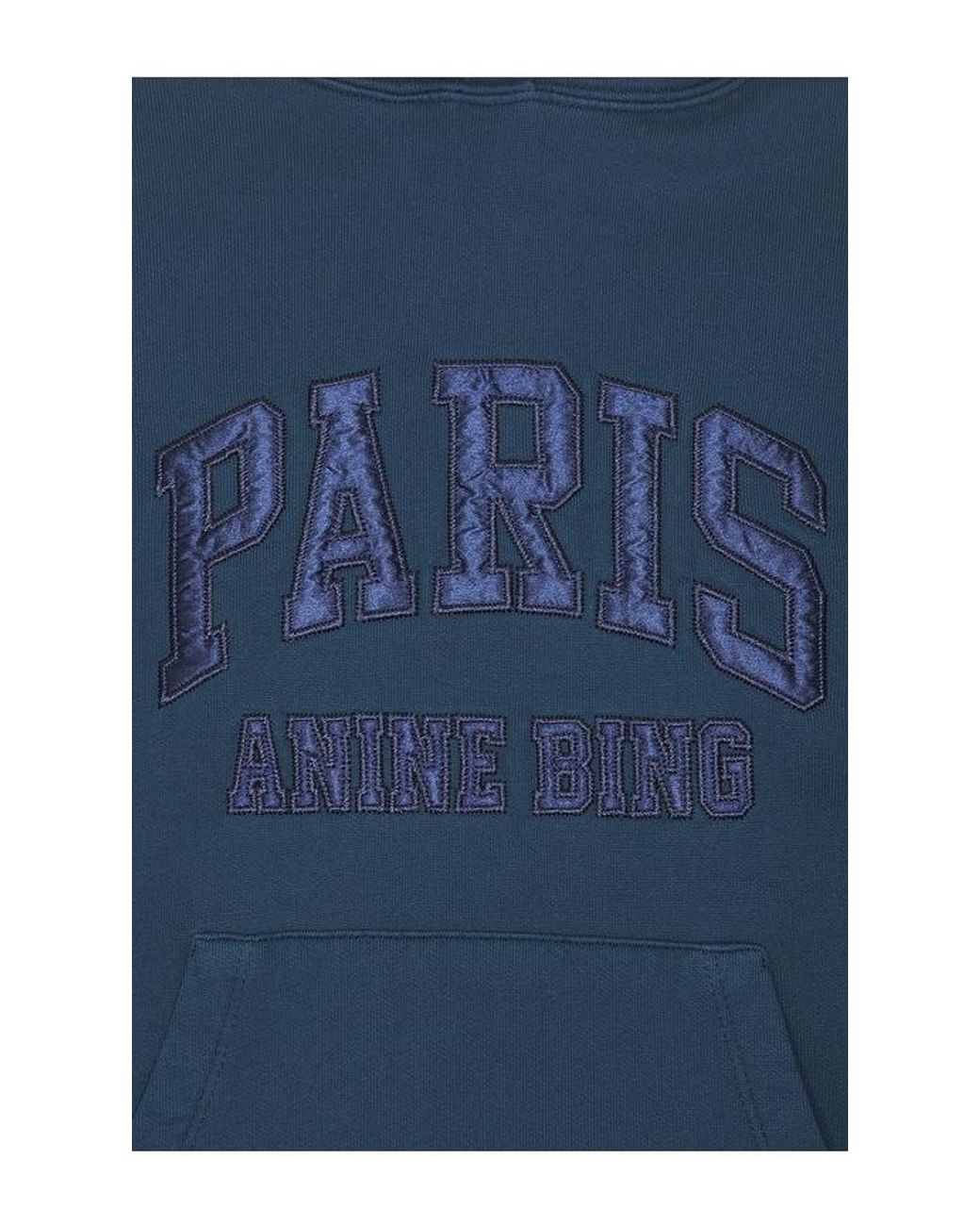 Anine Bing Blue Debbie Shrunken Hoodie Paris
