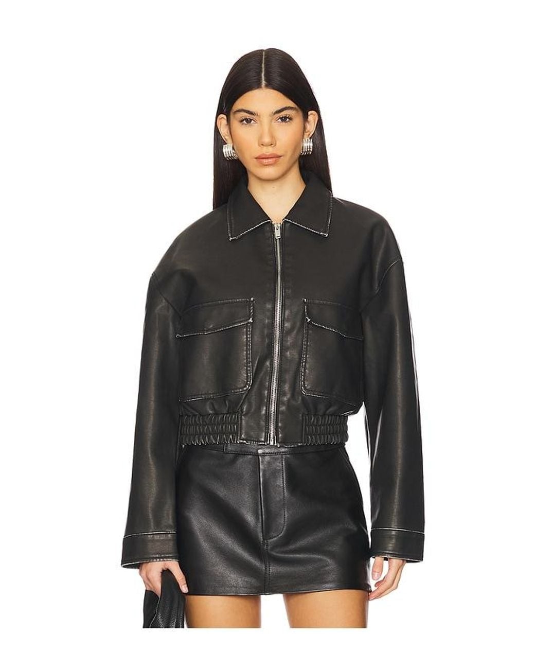 superdown Black Lolo Faux Leather Jacket