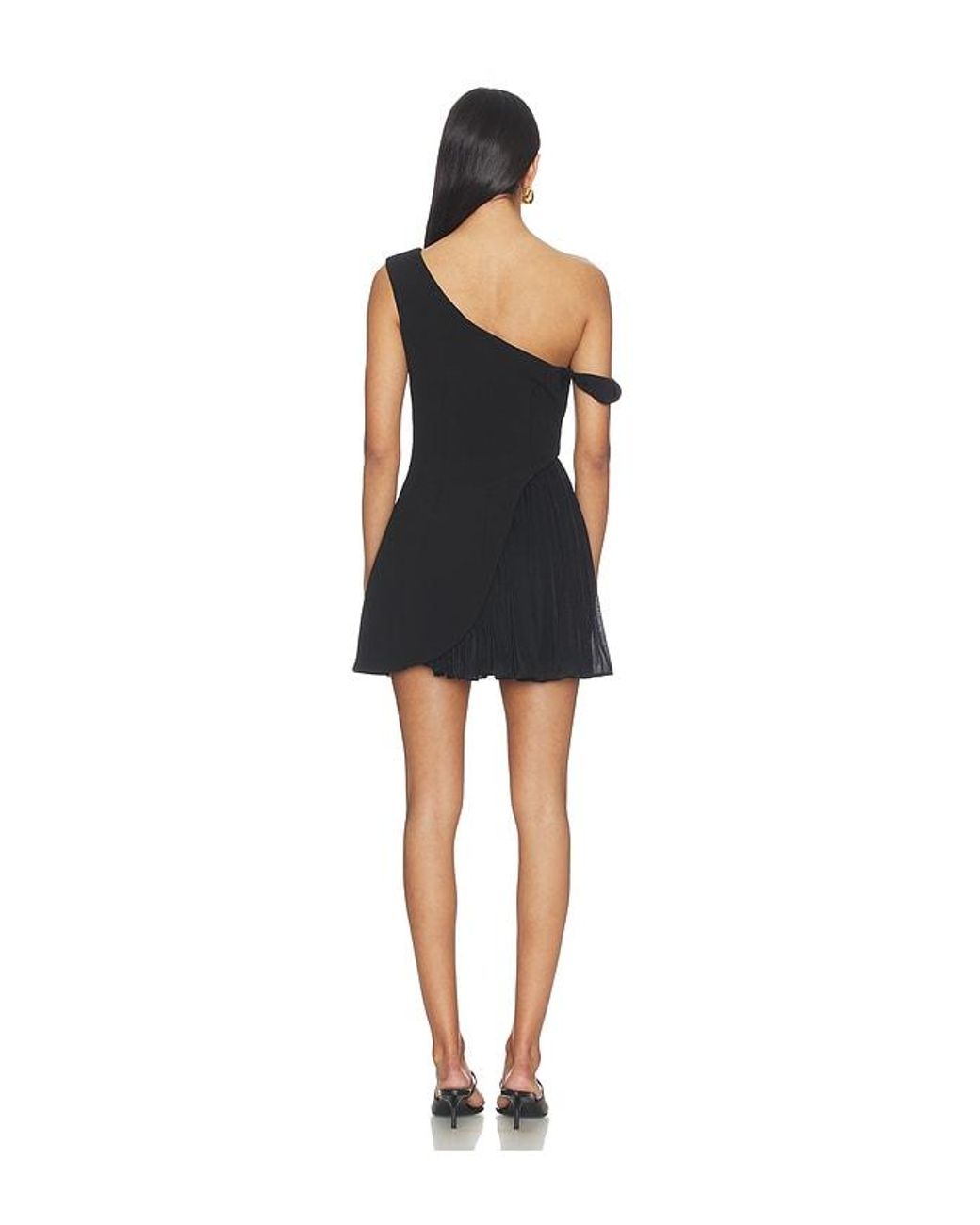 Misha Black The Volante Crepe Mini Dress