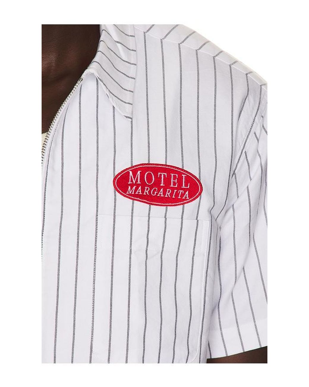 Motel Margarita White Descanso Zip Up Shirt for men