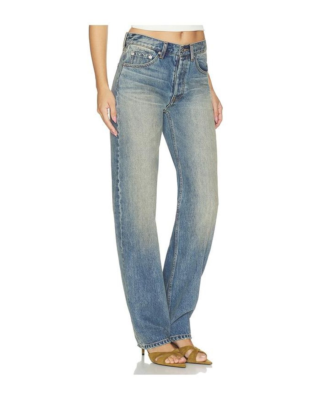 AYA MUSE Blue Straight Denim Jeans