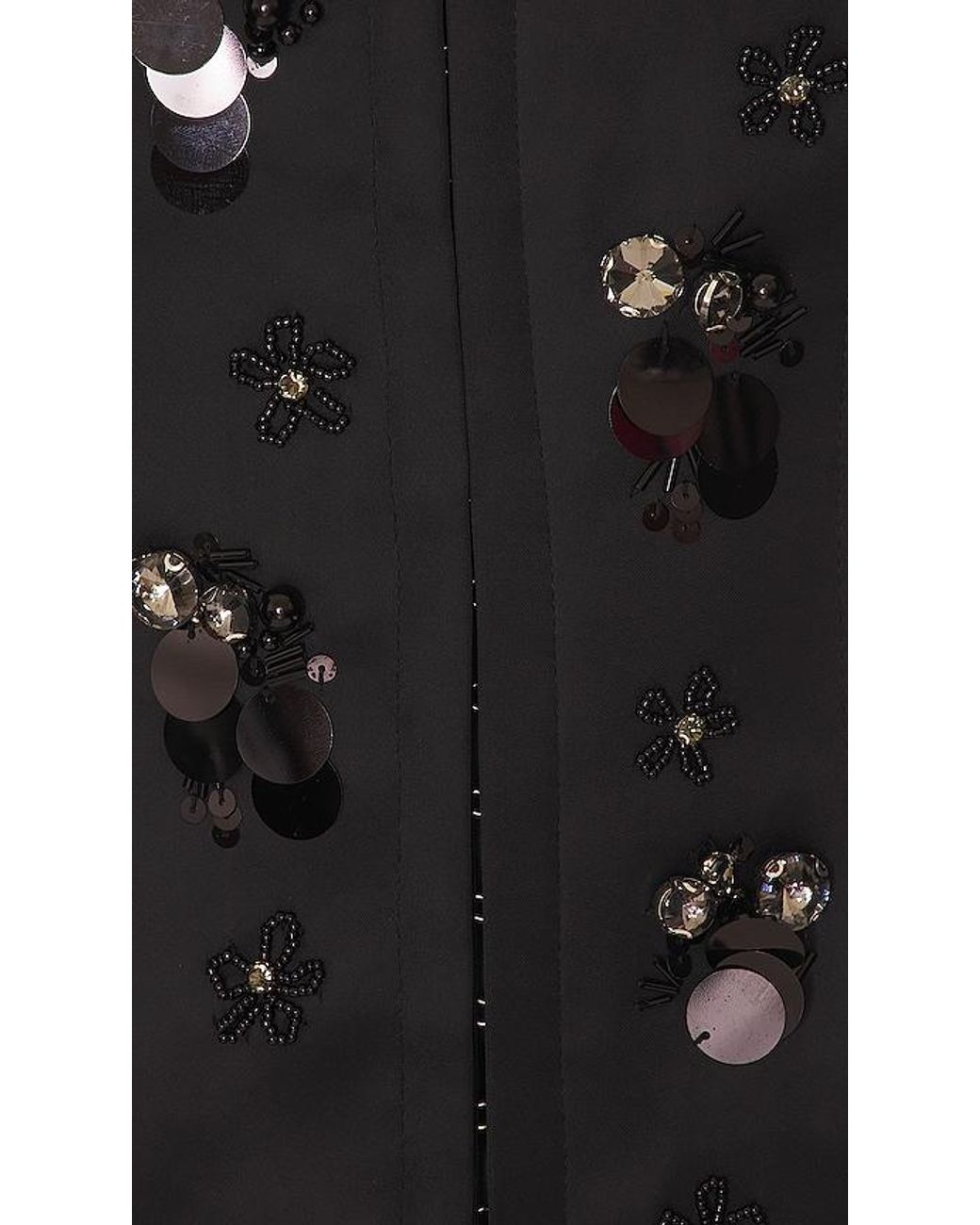 GUIZIO Black Embellished Satin Corset
