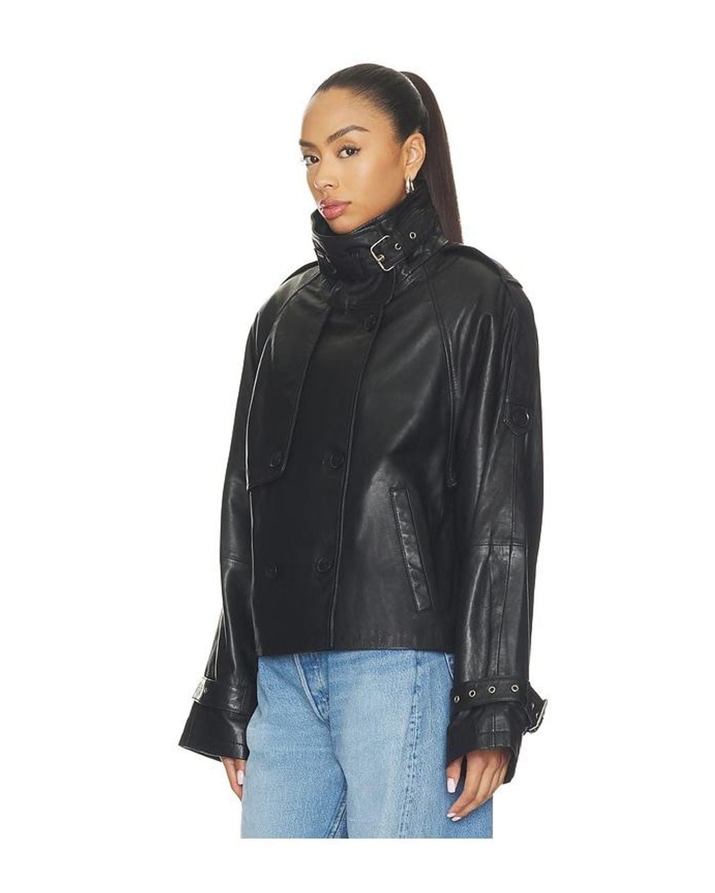 Gestuz Black Avic Leather Jacket