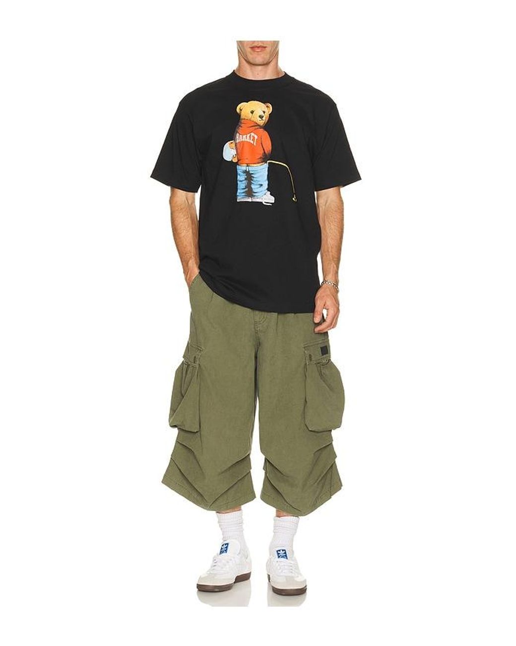 Market Black Trouble Making Bear Tee for men