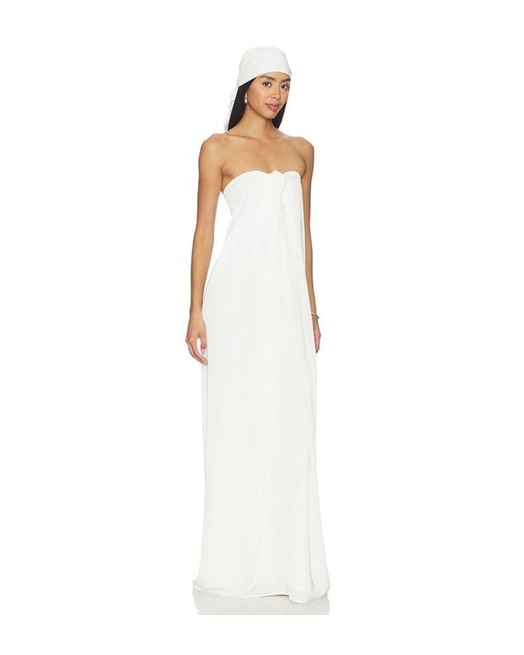 AWAVE Studio White Strapless Maxi Dress