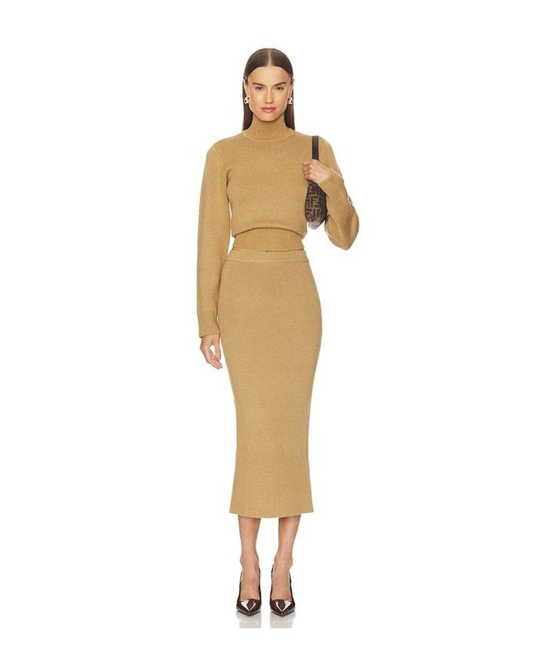 Camila Coelho Natural Costansa Turtleneck Sweater