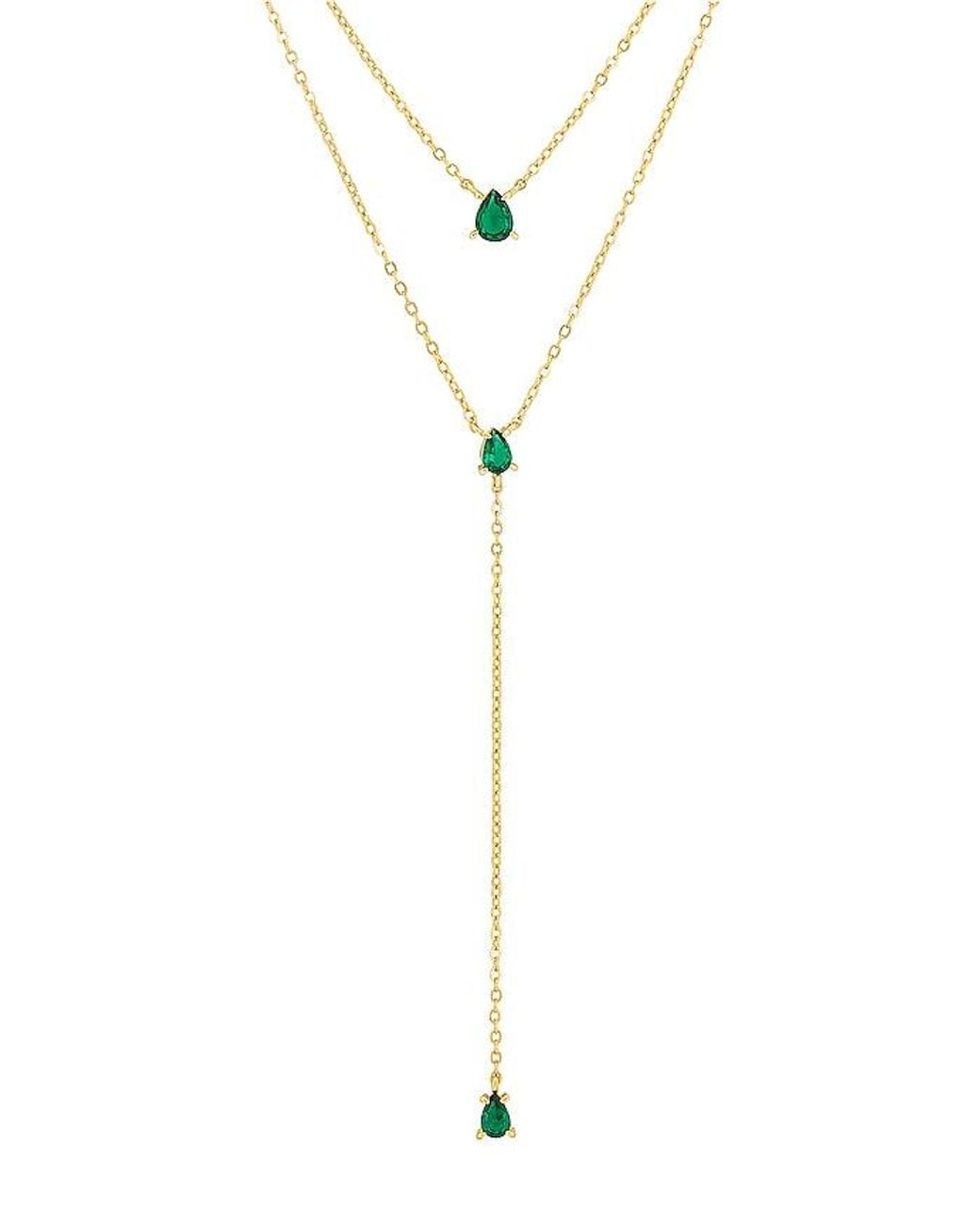 BRACHA Metallic Esmeralda Lariat Necklace