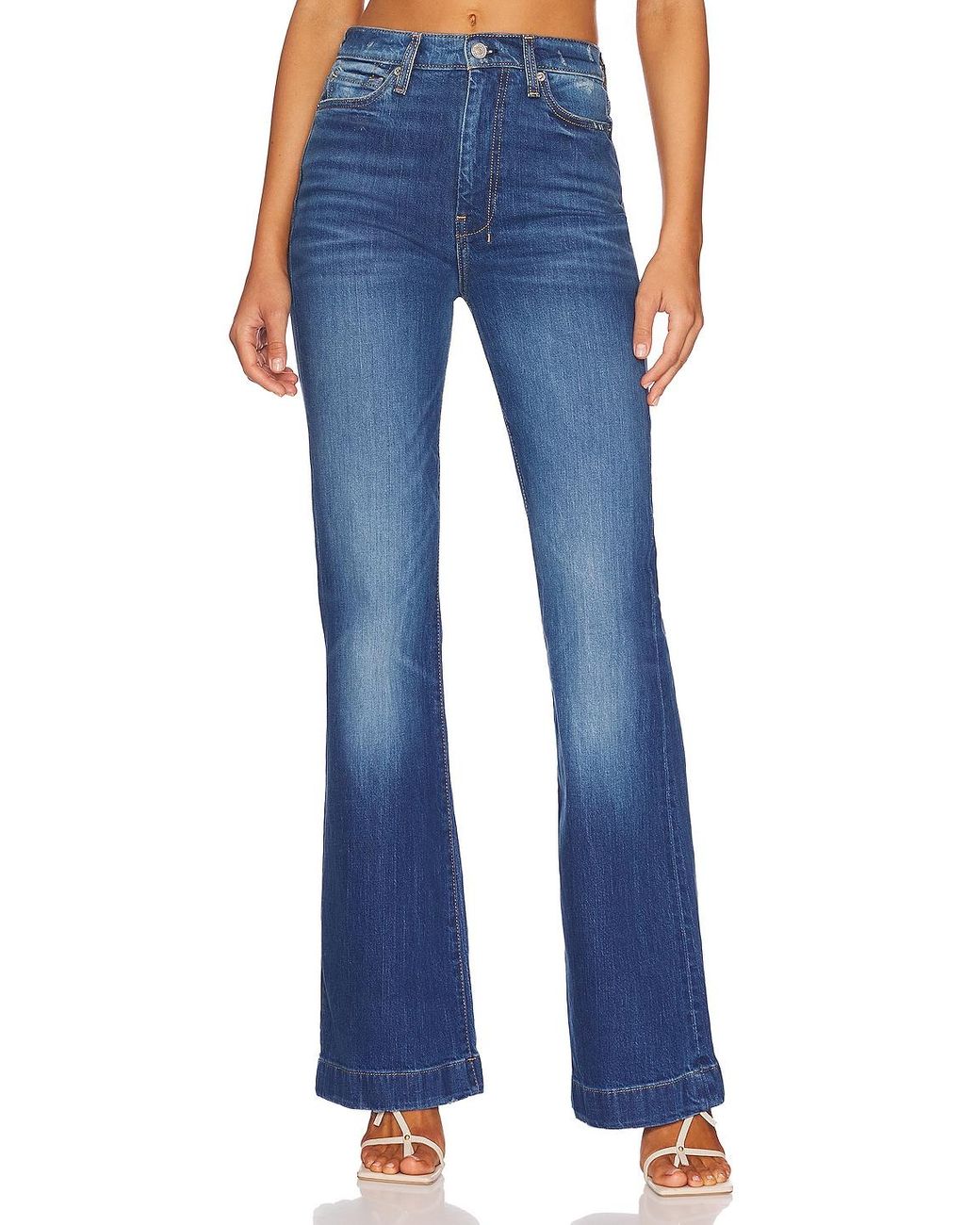 7 For All Mankind Cotton Ultra High Rise Dojo in Blue | Lyst