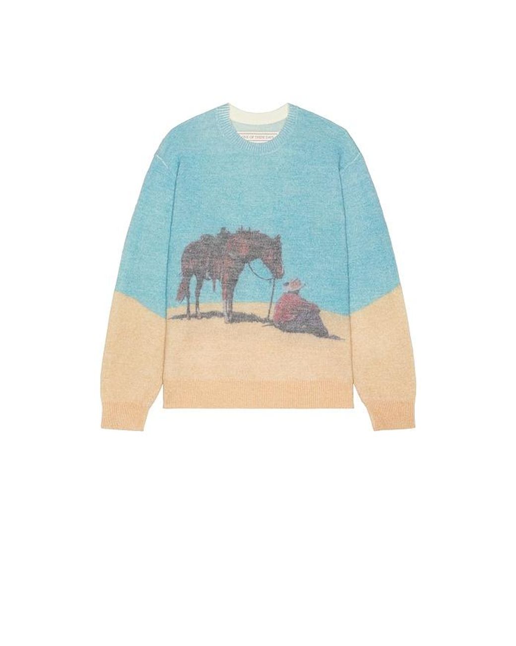One Of These Days Blue So Far Away Printed Sweater for men