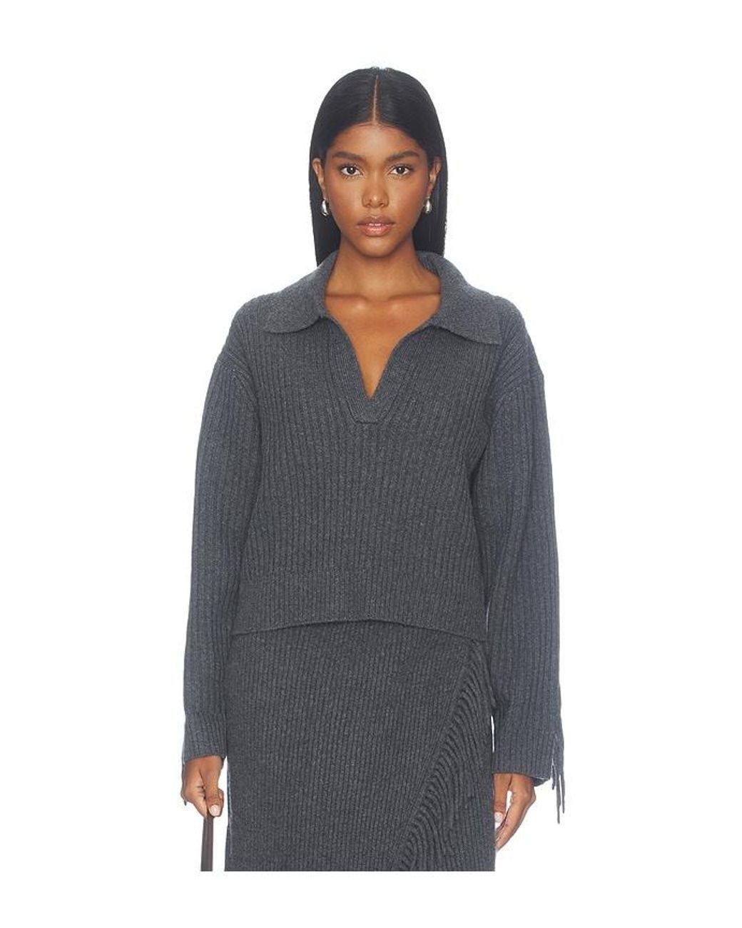 Jonathan Simkhai Blue Natalia Collared Sweater