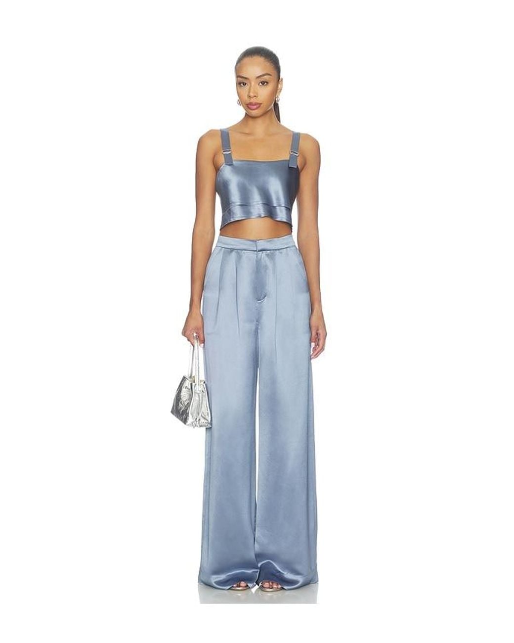 NonChalant Label Blue Astrid Crop Blouse