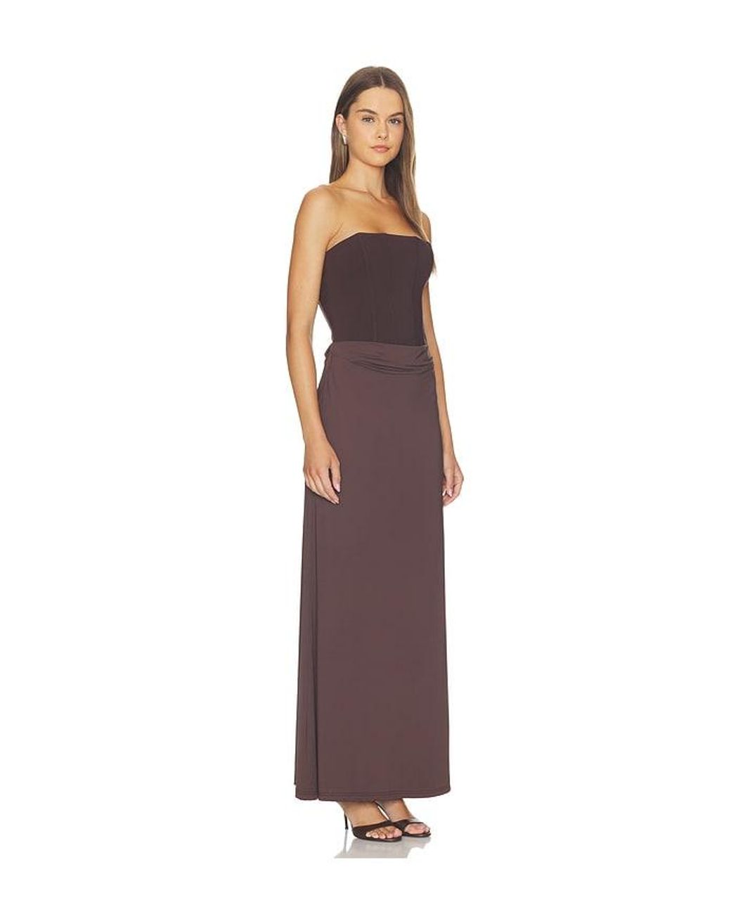 Runaway the Label Purple Taleah Strapless Corset Maxi Dress