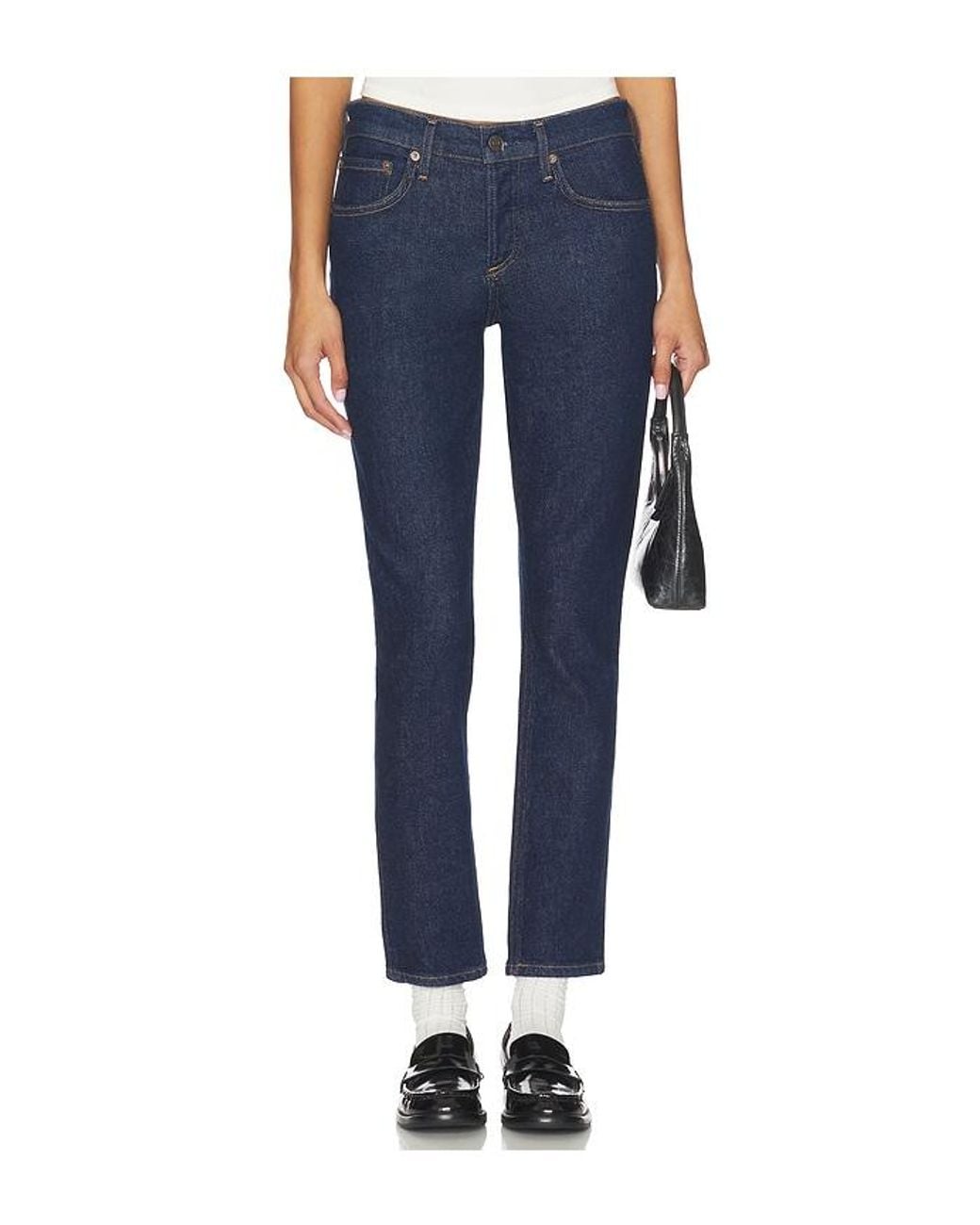 Agolde Blue Cocktail Low Rise Ankle Slim Jeans