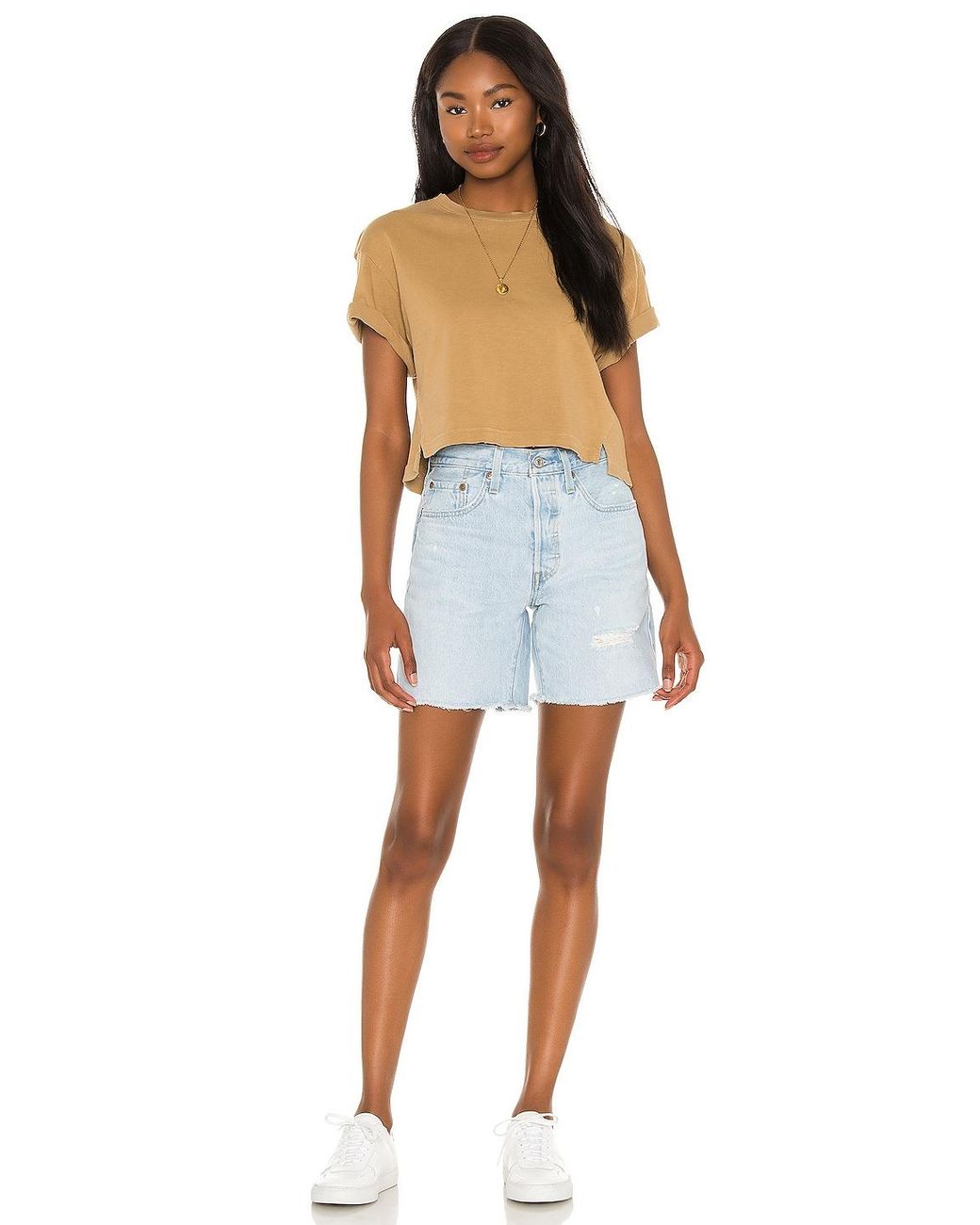 Levi's Cotton 501 Mid Thigh Short in 