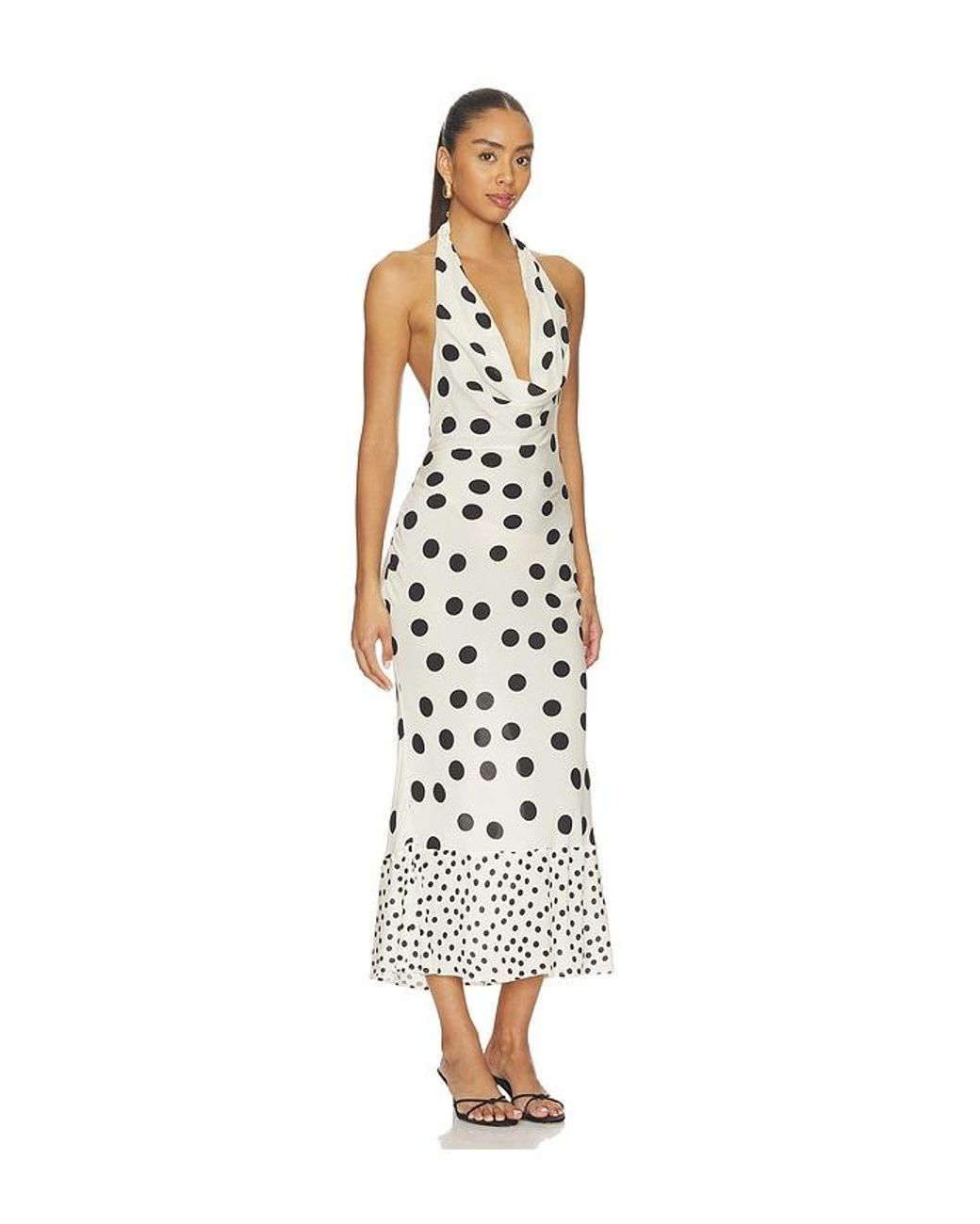 Tularosa White Elma Cowl Neck Dress