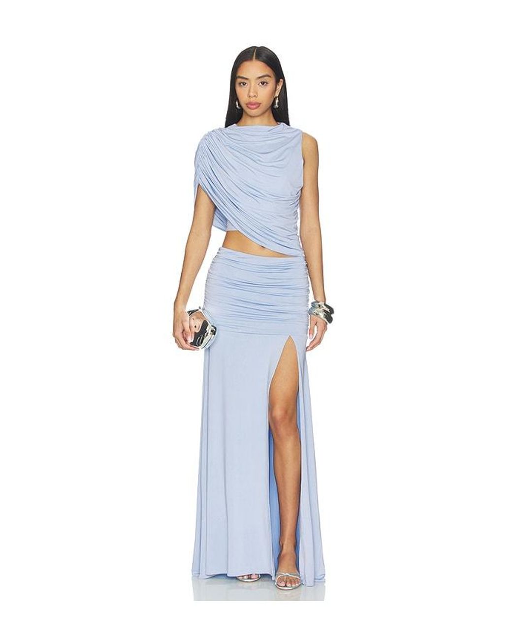 Amanda Uprichard Blue Leo Skirt
